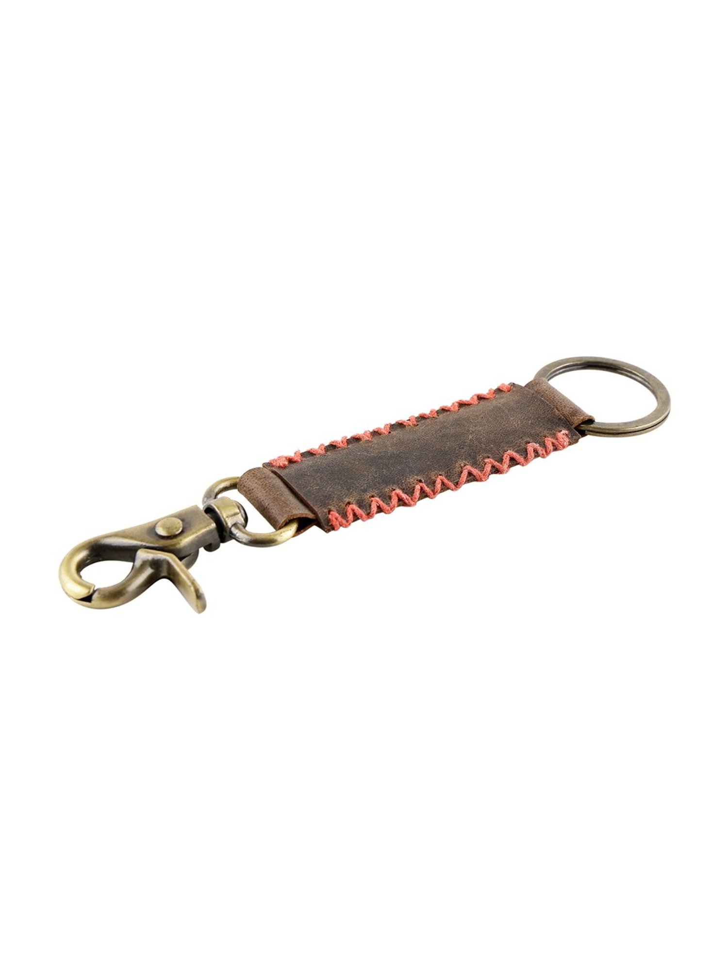 SASSORA Sliver Leather Keychain Key Ring Holders Anniversary Gift, Birthday Gift - Pack of 2