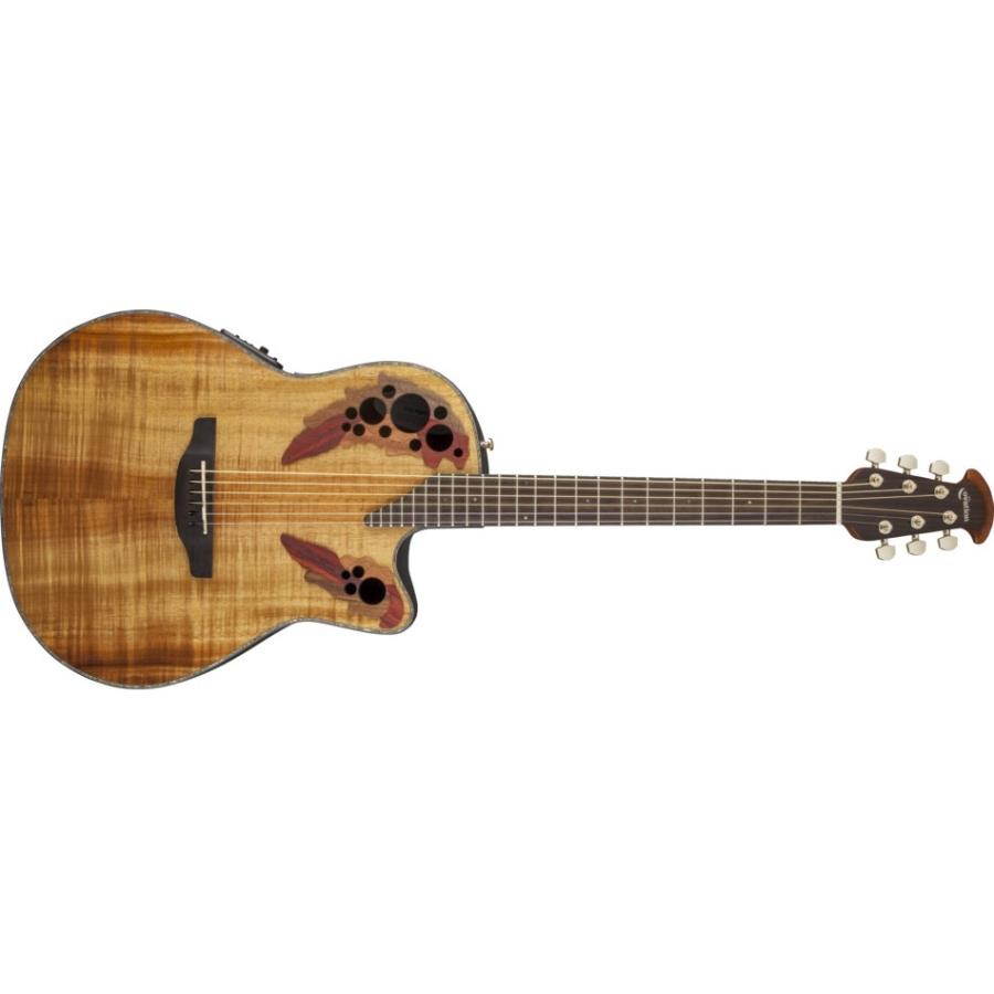 Ovation Celebrity Elite Plus Mid-Depth Cutaway Acoustic Electric Guitar (Figured Koa)