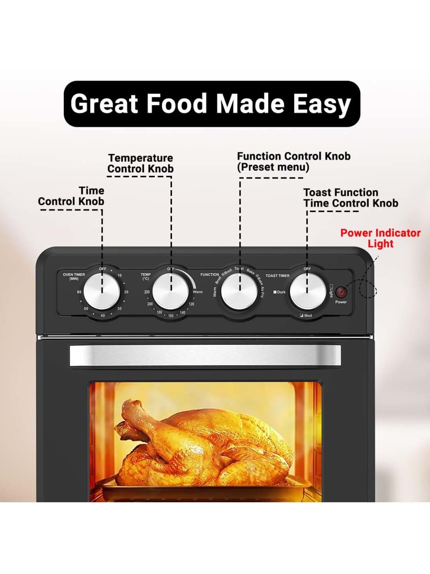 Prestige Nutrifry Black Plastic Electric Digital Touch Airfryer 4.5L