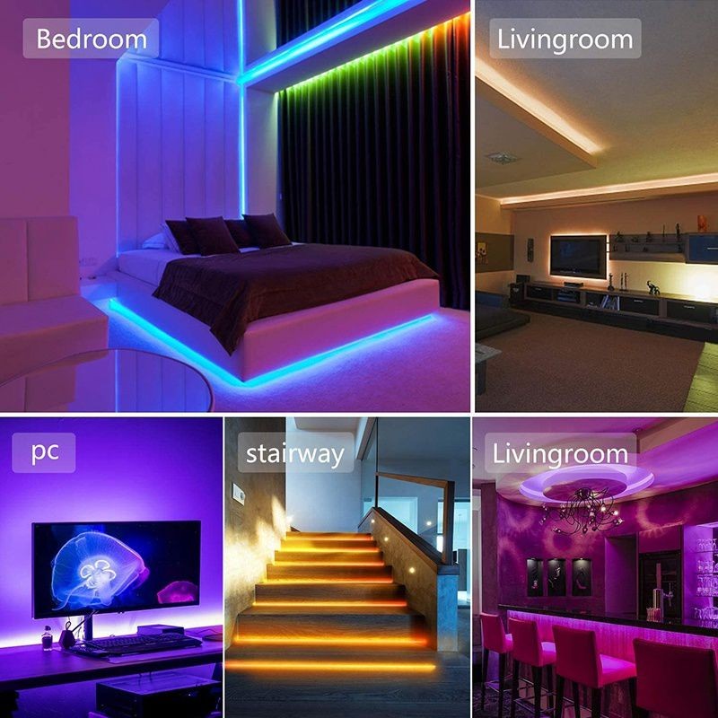 15M Waterproof Led Strip Lights Flexible Color Changing RGB Light Strips for Home Party DIY Decoration EU Plug