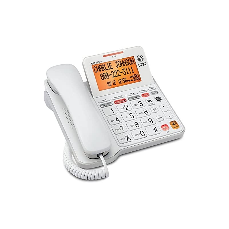 CL4940 Corded Standard Phone with Answering System and Backlit Display White