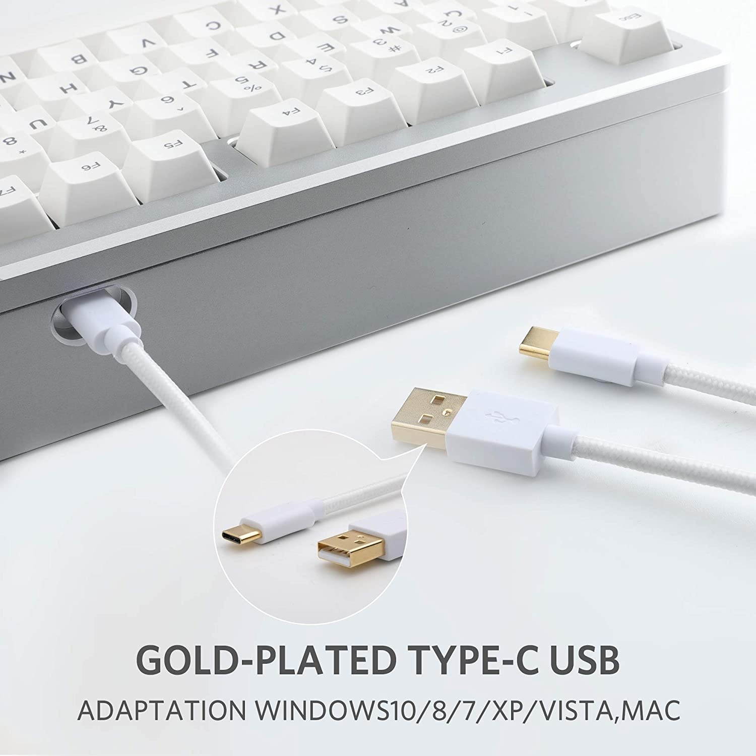 ABKONCORE AR87 - CNC Full Aluminum 6.83lbs - Cherry MX Red Swtiches - Dye Sublimated Keycaps - Sapce Saving Design - Zipper Pouch (Cherry MX Red)