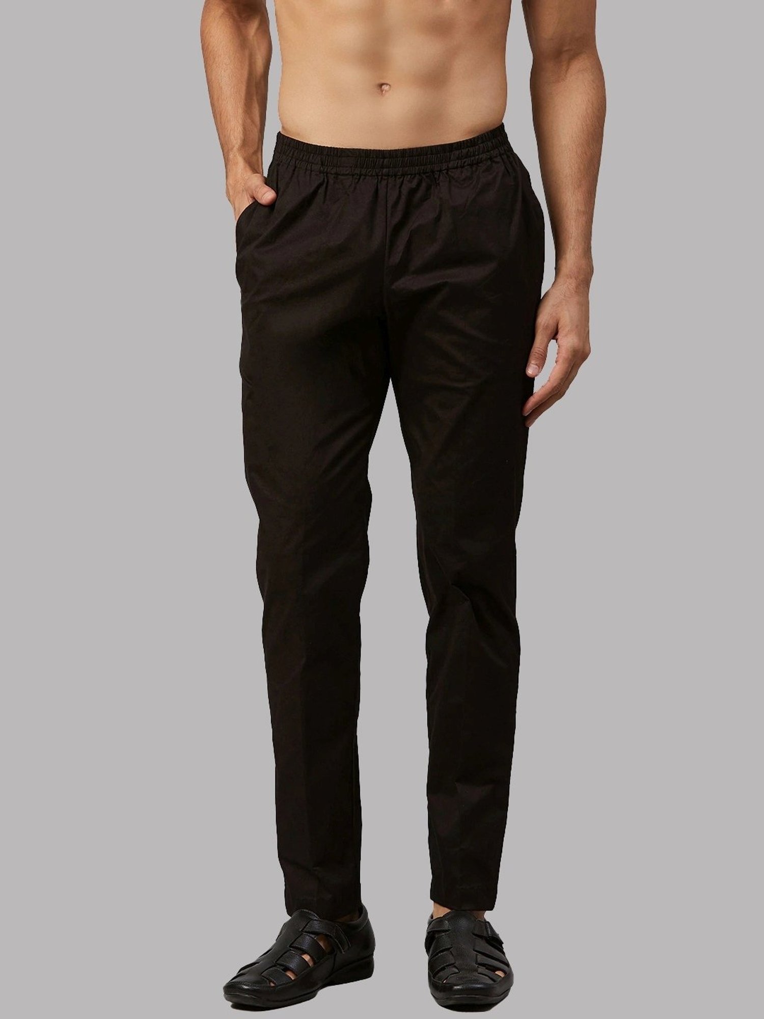 See Designs Black Cotton Regular Fit Pyjamas