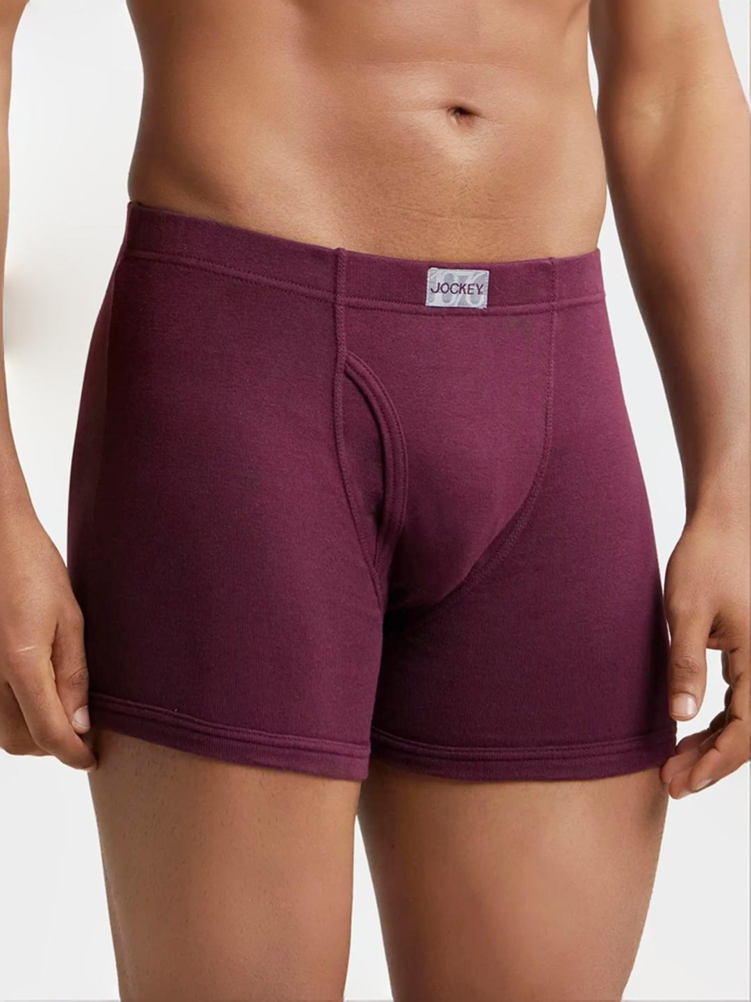 Jockey 8008 Men's Super Combed Cotton Rib Solid Boxer Brief with Concealed Waistband (Pack of 2)