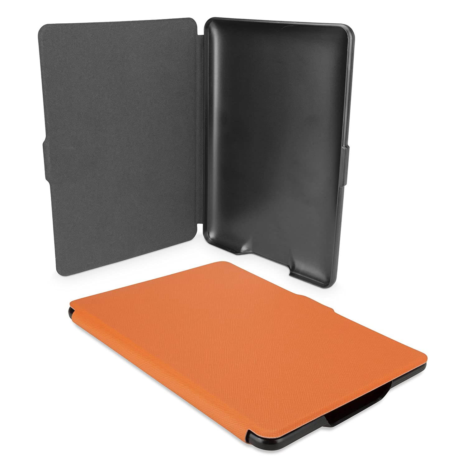 Kindle Paperwhite Case, BoxWave [Slim Leather Case] Low Profile Cover w/Textured Leather Back for Amazon Kindle Paperwhite - Bold Orange