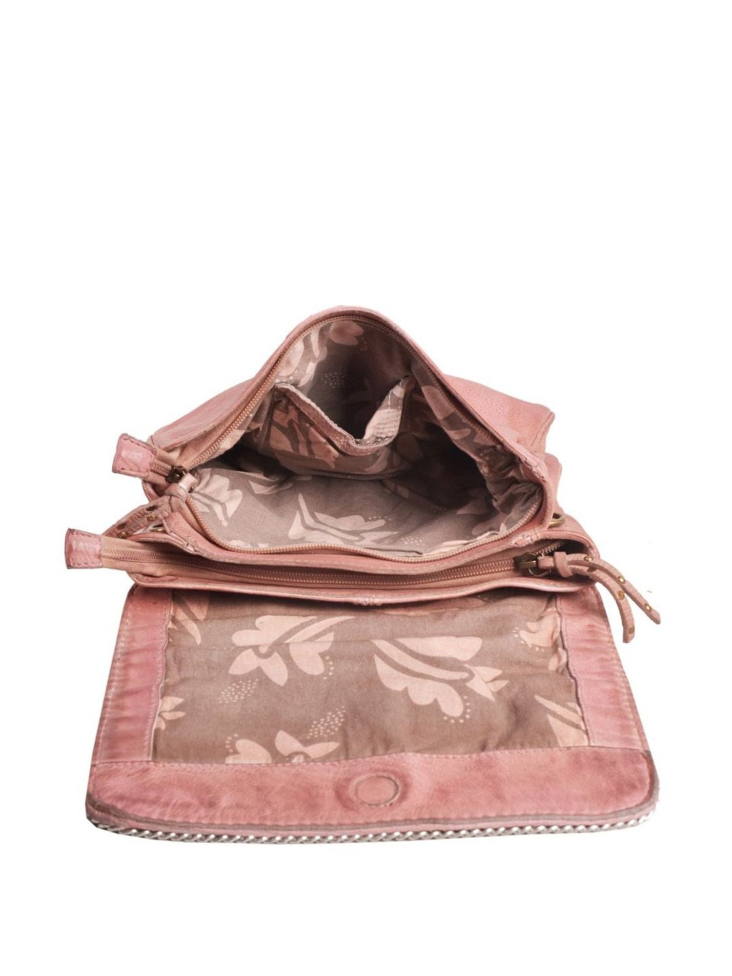 KOMPANERO Helena Blush Leather Textured Sling Handbag