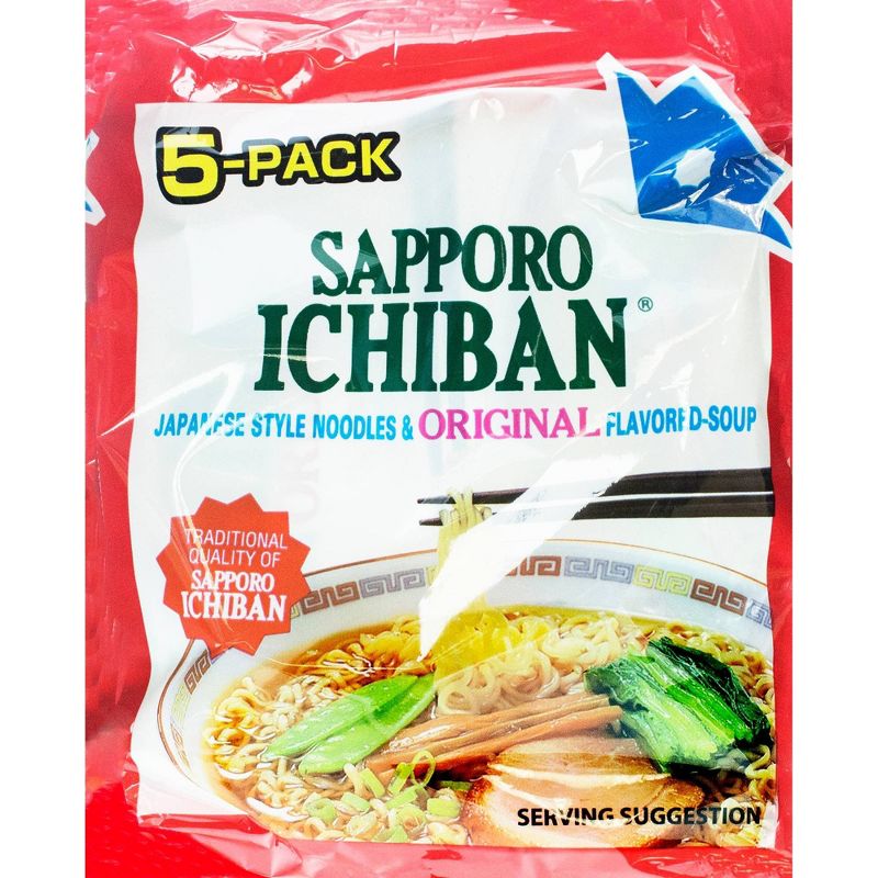 Sapporo Ichiban Ramen Japanese Style Noodles and Original Flavor Soup - 5pk