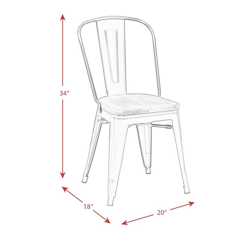 2pc Davis Metal Counter Height Barstools Set Gray - Picket House Furnishings