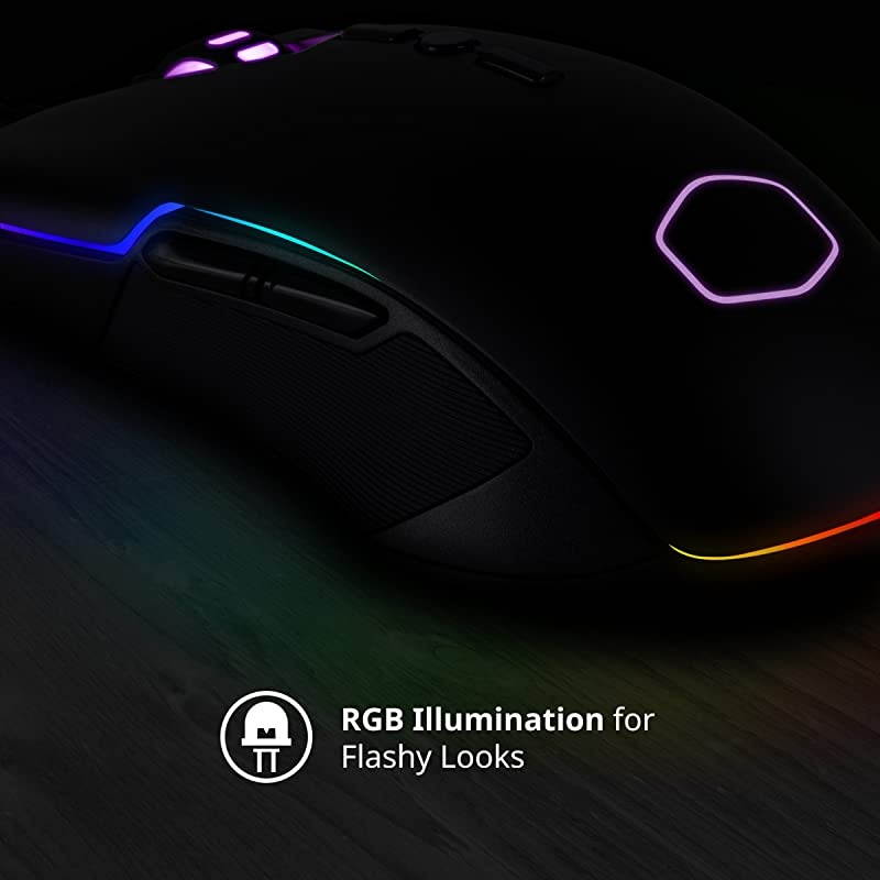 CM310 Gaming Mouse with Ambidextrous Grips 10000 DPI Optical Sensor and RGB Illumination