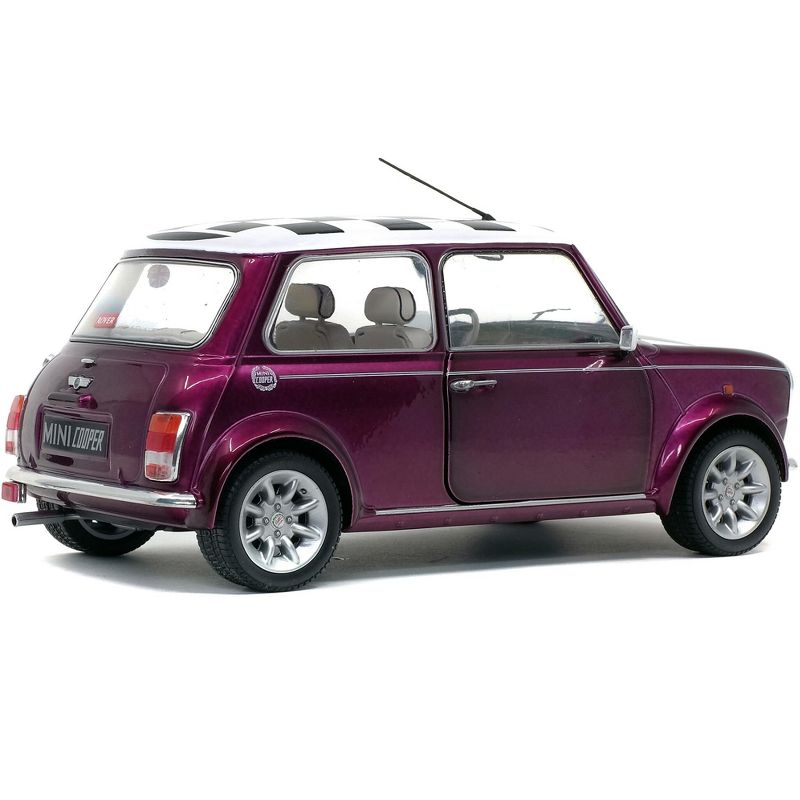 1997 Mini Cooper 1.3i Sport Purple with Check Top 1/18 Diecast Model Car by Solido