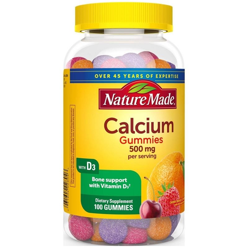 Nature Made Calcium 500 mg Gummies - Cherry, Orange & Strawberry - 100ct