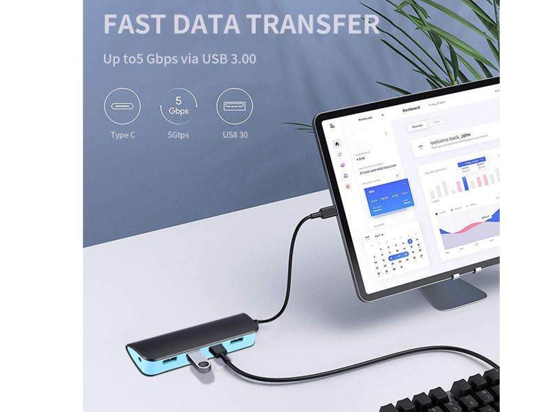 4-PORT USB 3.0 HUB, SUITABLE FOR MACBOOK, MAC PRO, MAC MINI, IMAC, SURFACE PRO, XPS, PC, FLASH DRIVE, COMPACT DATA USB HUB