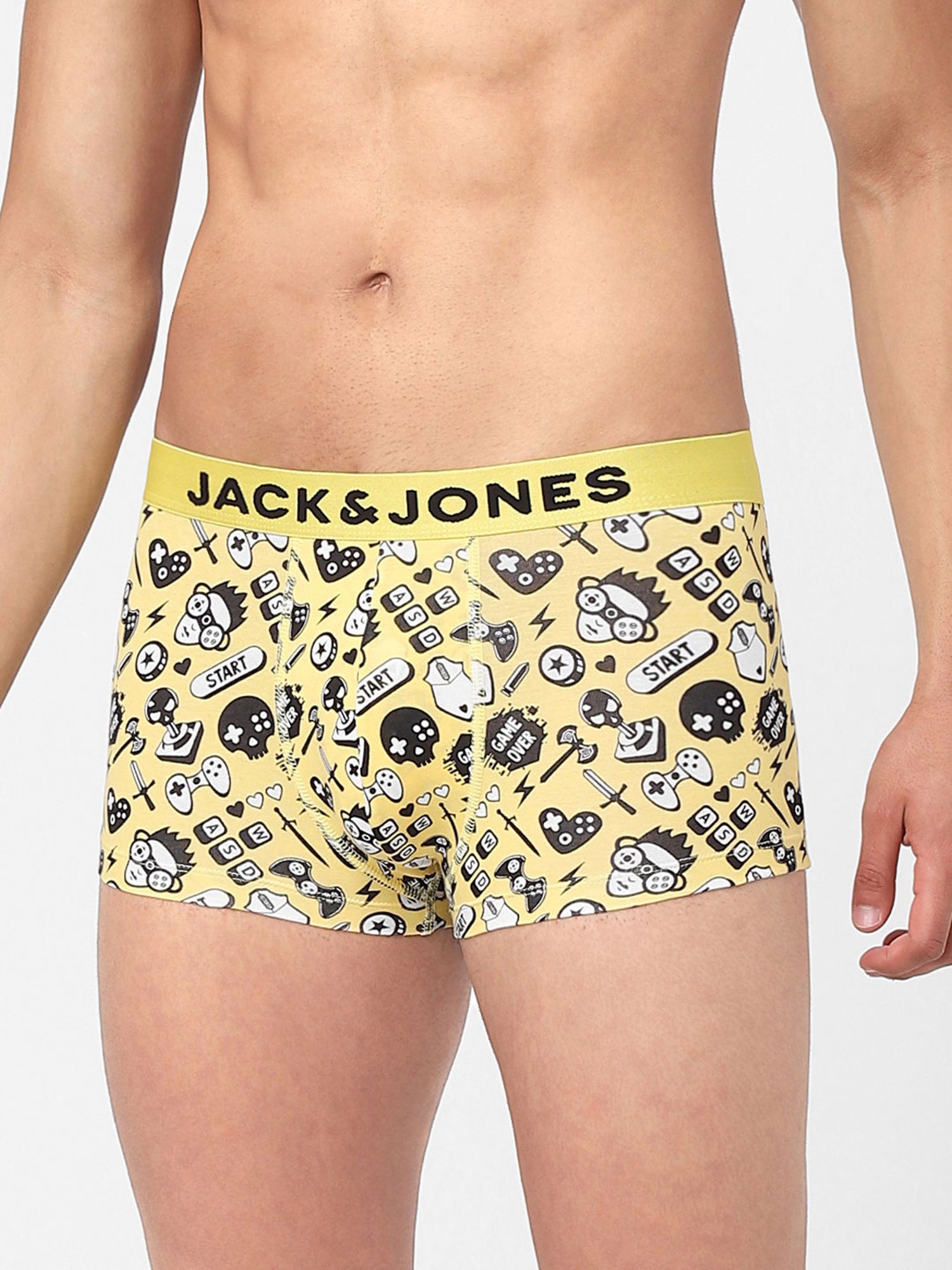 Jack & Jones Yellow Printed Trunks