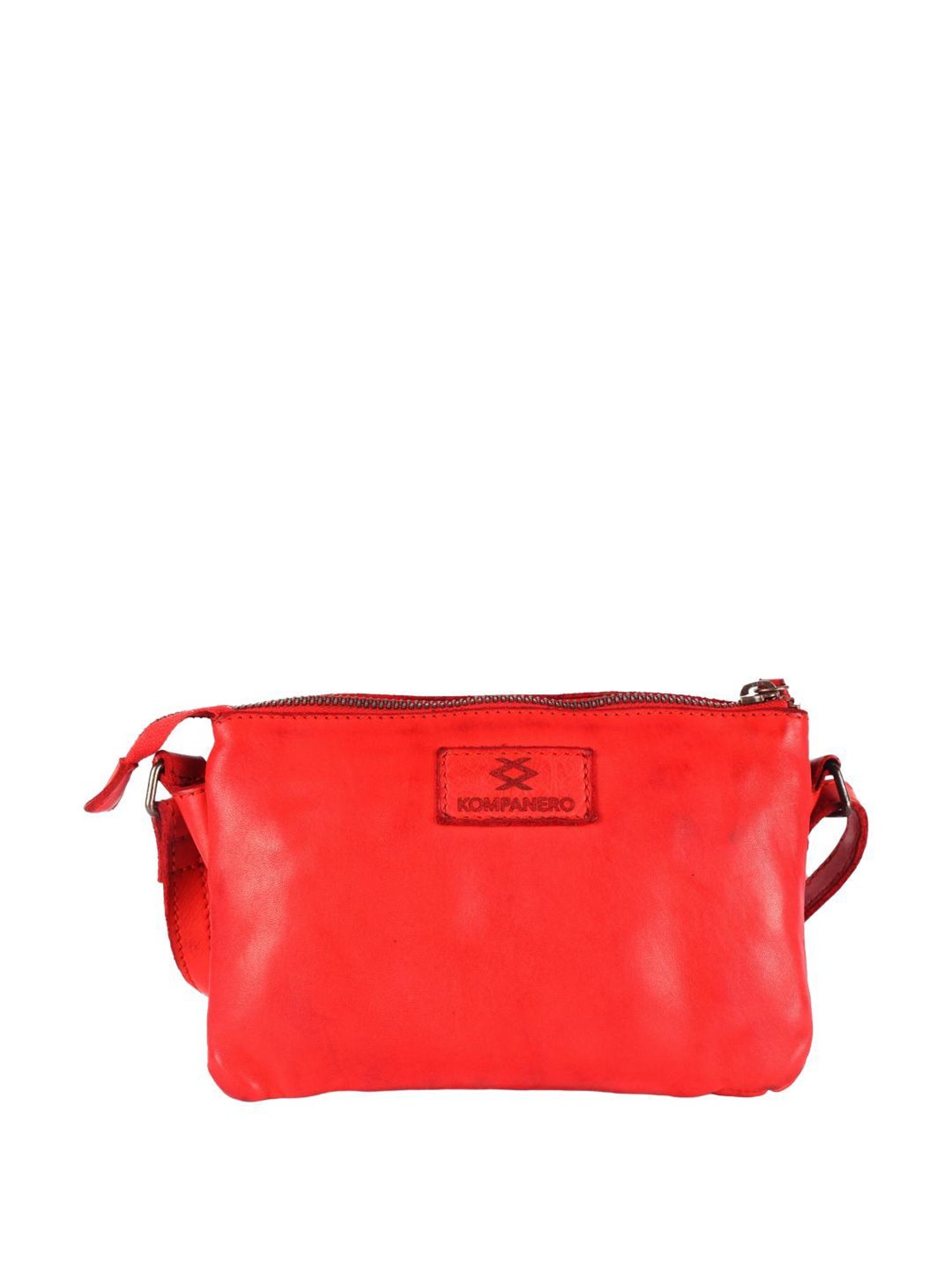 KOMPANERO Macrame Pep Red Textured Medium Sling Handbag