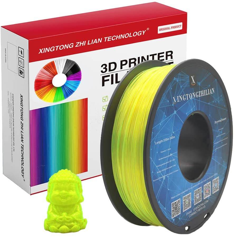 XTZL3D| PLA 3D Printer Filament Light Through Transmission Green,1kg, 1.75mm