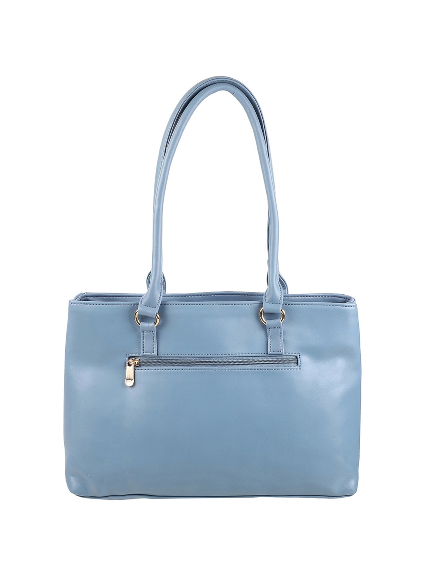 Walkway Light Blue Synthetic Solid Shoulder Handbag