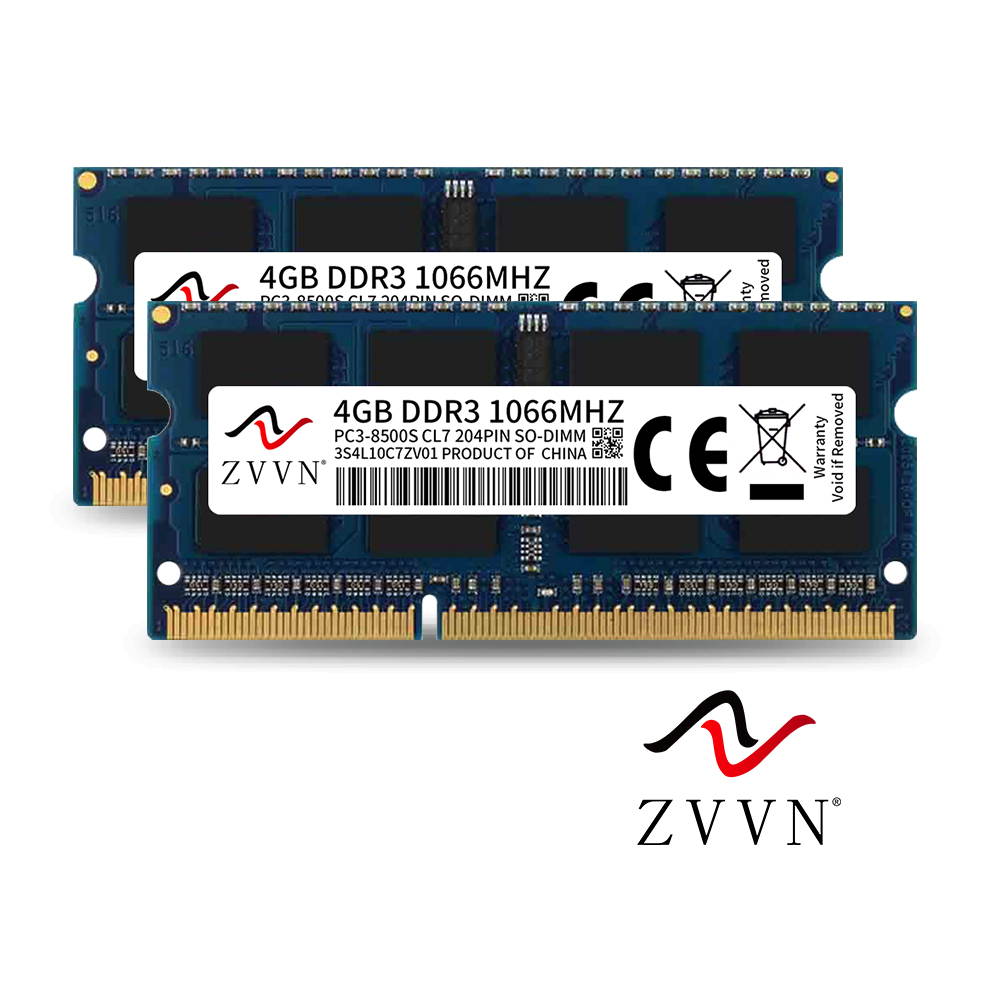 ZVVN 8GB Kit (2x 4GB) 204-Pin DDR3 1066 (PC3 8500) SO-DIMM RAM 1.5V Laptop Notebook Memory Model 3S4L10C7ZV02