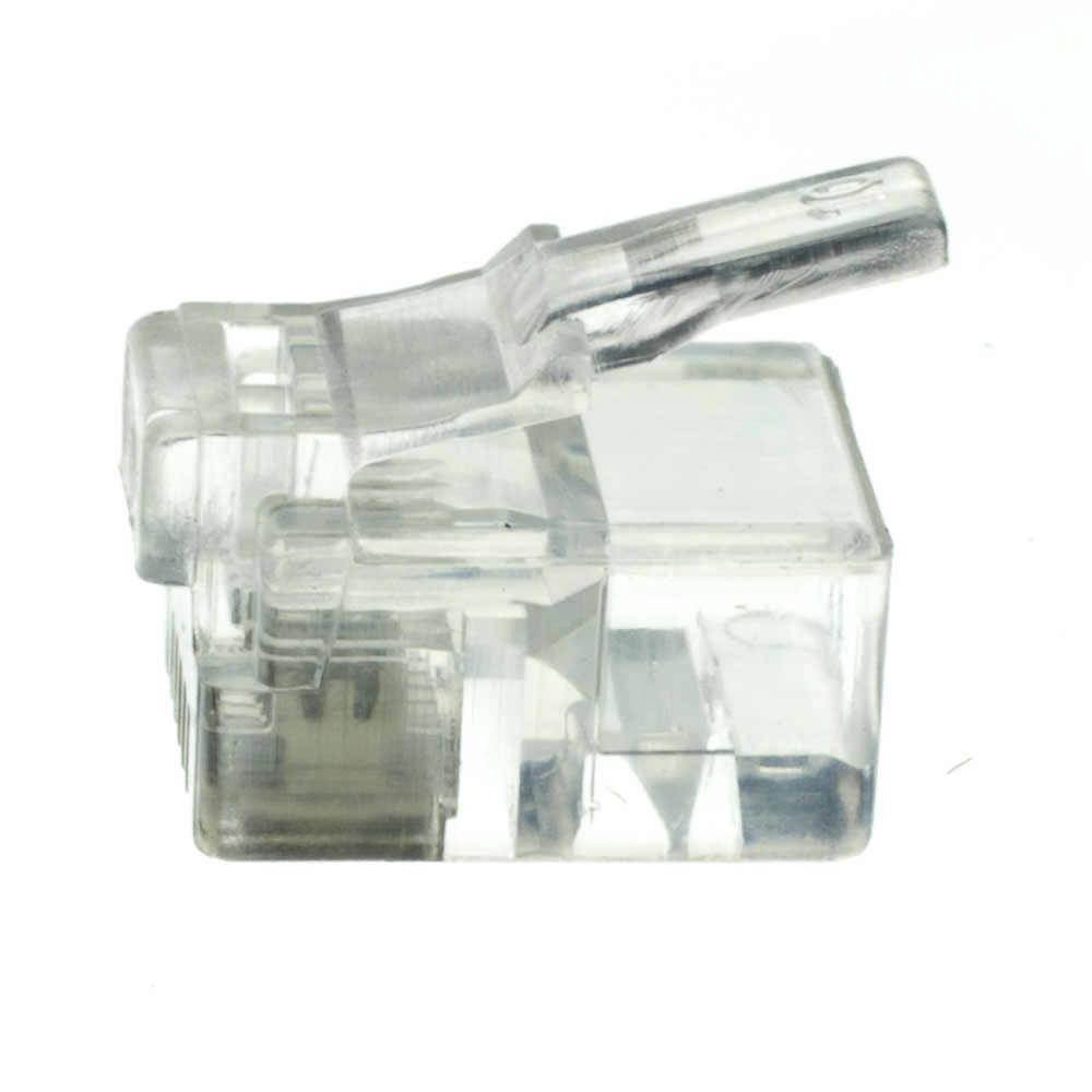 Offex Phone / Data RJ11 Crimp Connectors for Stranded Wire, 6P4C, 50 Pieces