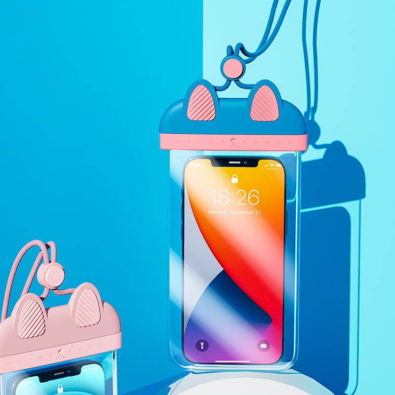Benks - Limited Kitty version Universal Cellphone Waterproof Pouch Dry Bag Underwater Case for iPhone 12 Pro Max 11 Pro Max Xs Max XR X 8 7 6S, Galaxy S20 Ultra S10 S9 S8/Note10 9 up to 7"