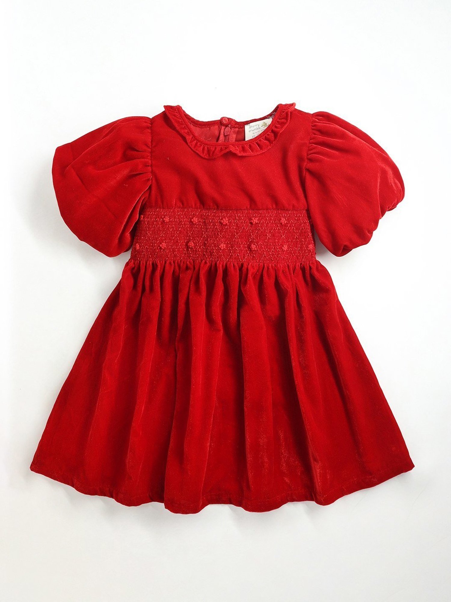 Cherry Crumble By Nitt Hyman Kids Red Embroidered Dress