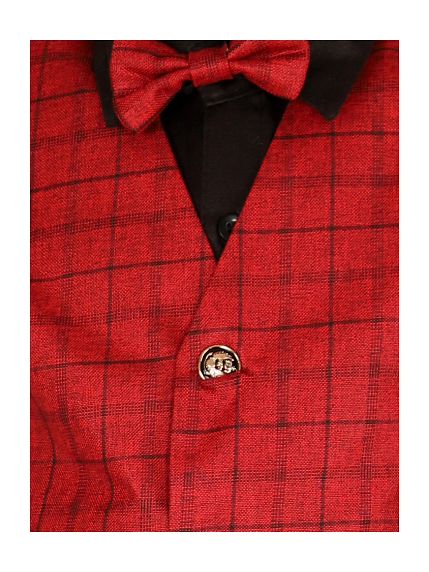 Fourfolds Boys Blue & White Solid Full Sleeves Suit Set