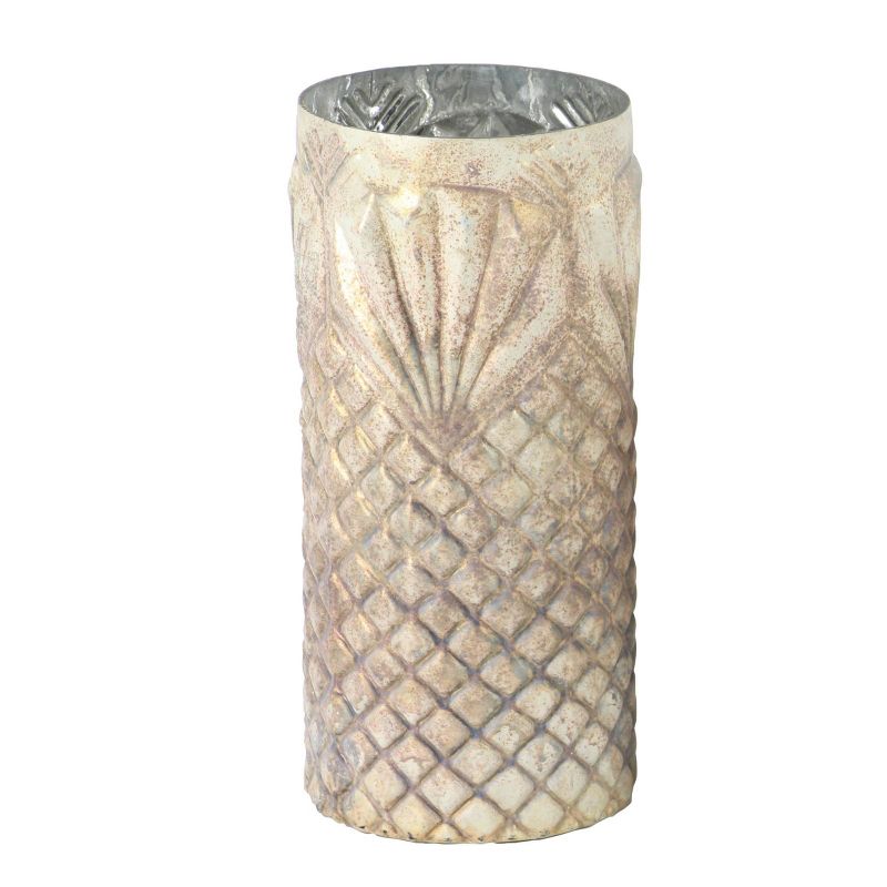 Set of 3 Coastal Cylindrical Glass Candle Holders - Olivia & May