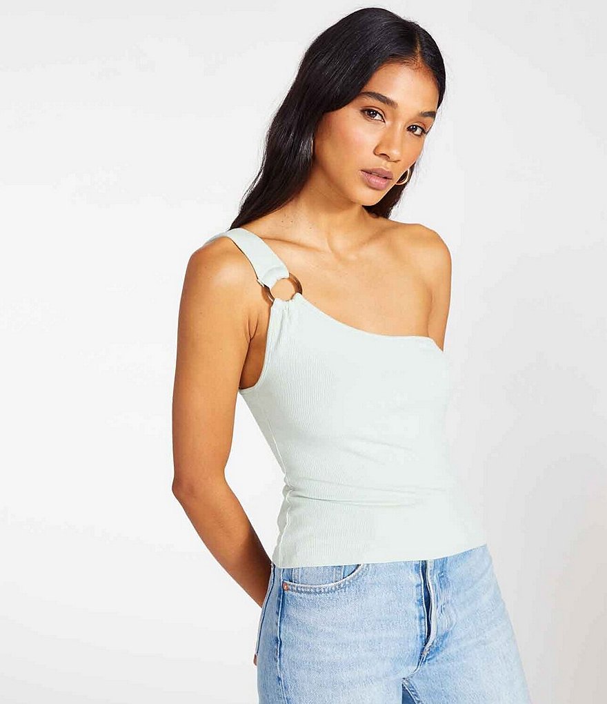 BB Dakota by Steve Madden Just Ring It One Shoulder Tank Top