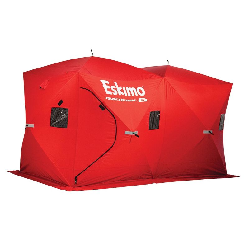 Eskimo QuickFish 6 Portable 6-Person Pop Up Ice Fishing Shelter Hut