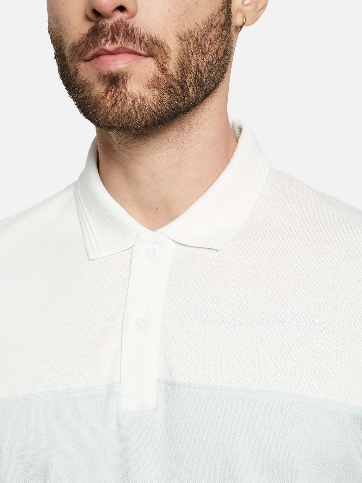 Octave Dusty Mint Cotton Regular Fit Colour Block Polo T-Shirt