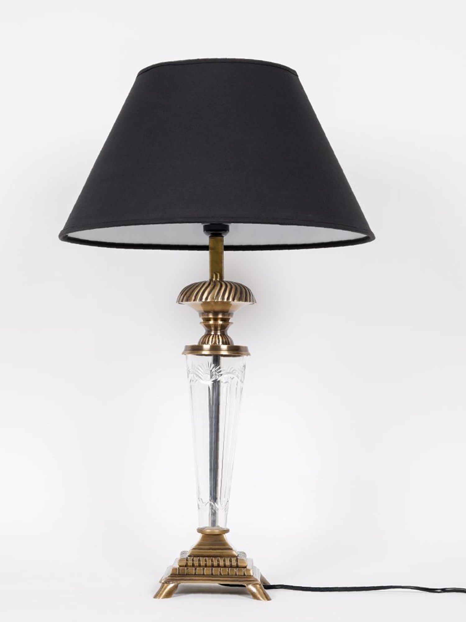 Kapoor Lamp Shades Brass Antique & Black Brass Provence Cotton Shade Table Lamp
