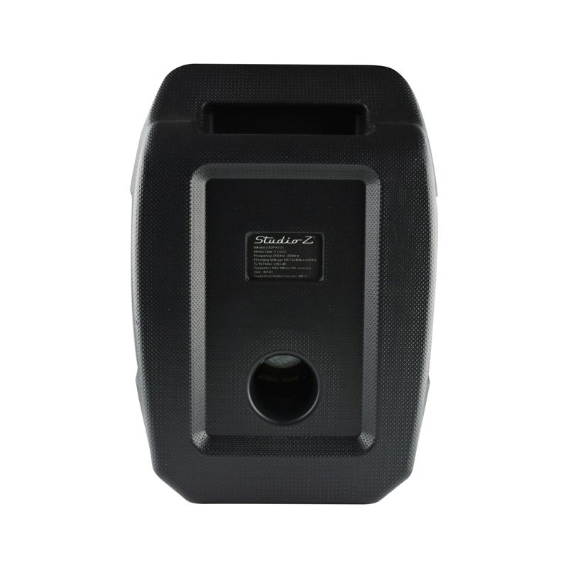 Studio Z STZP-650 6.5 Inch Portable Rechargeable Speaker Woofer Entertainment System with USB Music Stream and Handheld Wired Microphone