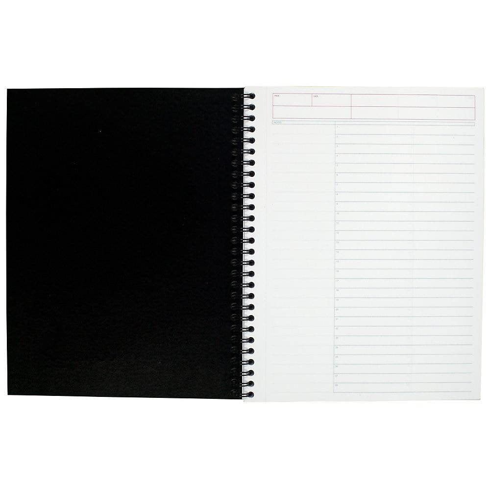 Action Planner Side Bound Business Notebook 7 1/2 x 9 1/2 Black 80 Sheets