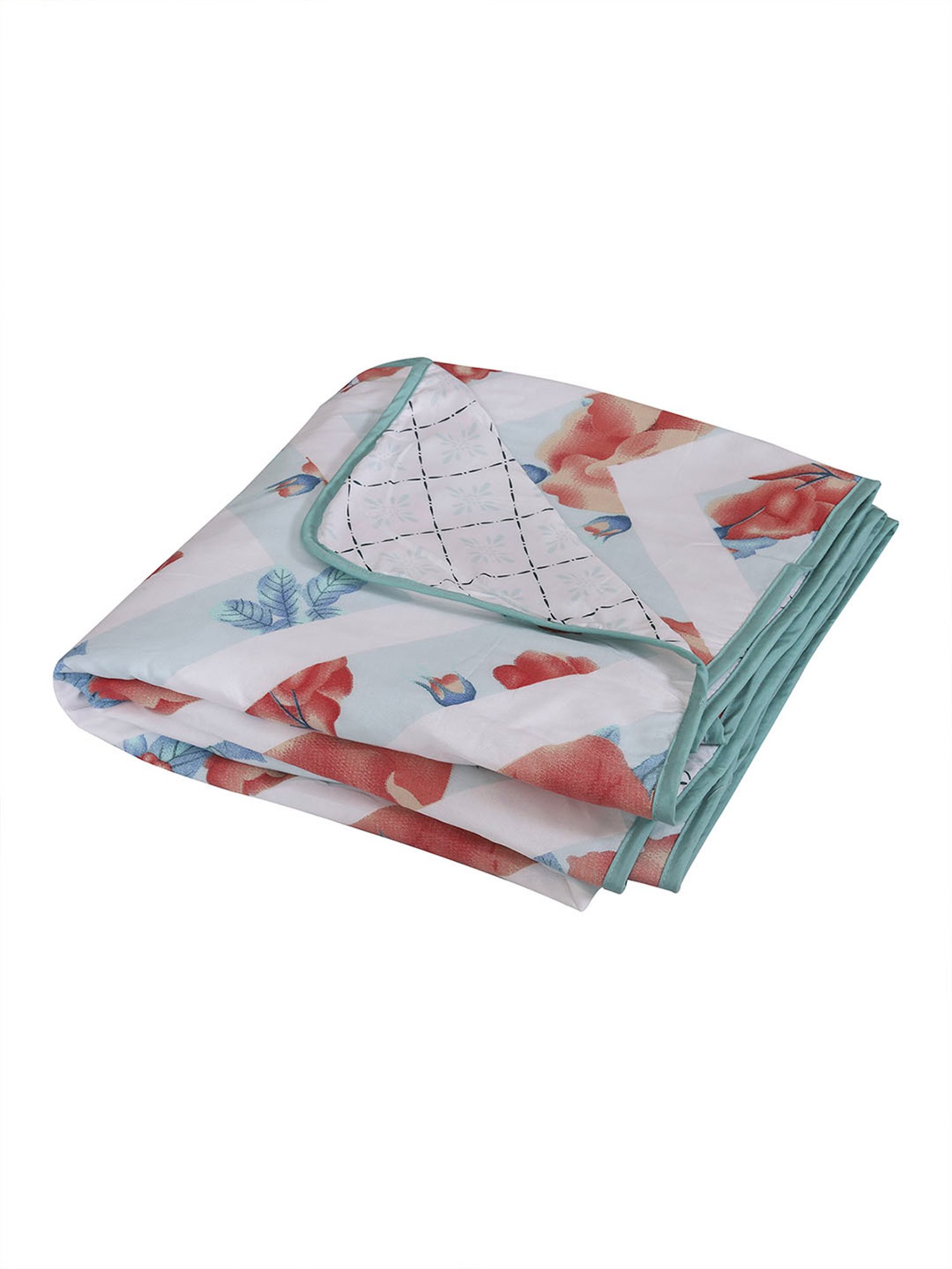 Romee Beige Cotton Geometric Blankets Quilts and Dohars