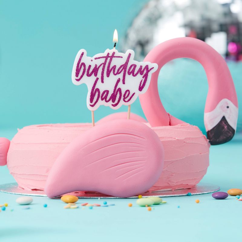 "Birthday Babe" Party Candles Pink