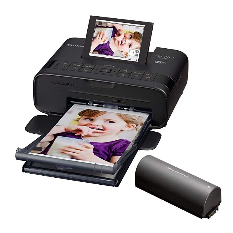 SELPHY CP1300 Compact Photo Printer Battery Bundle (Black)