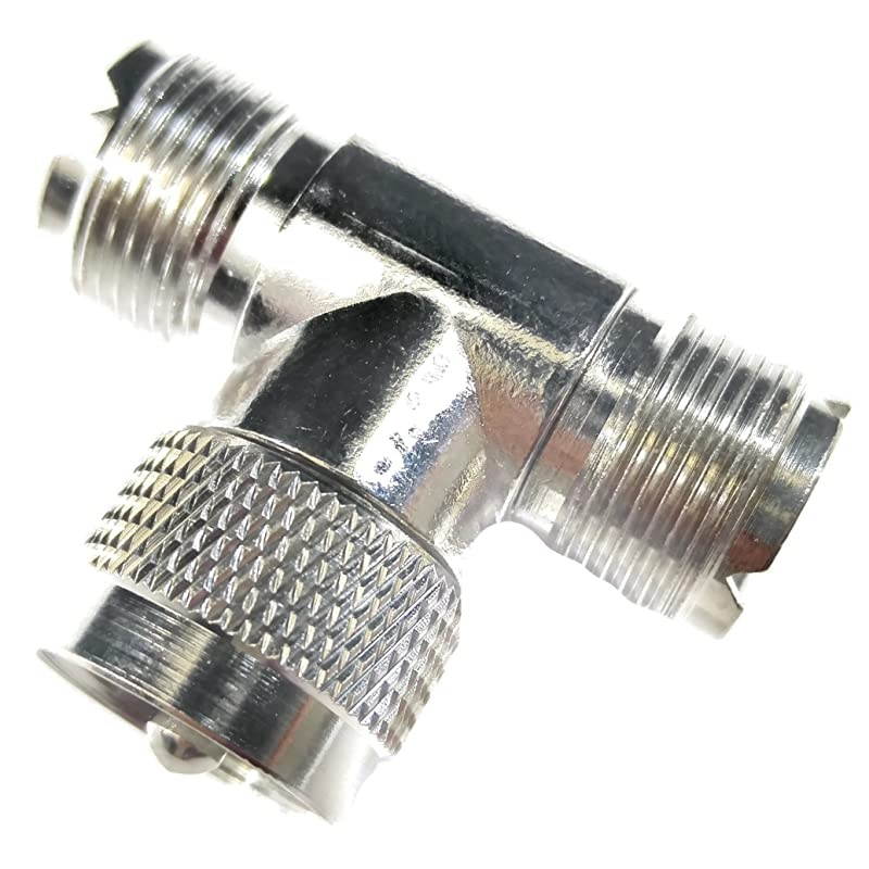 48437 CB Radio UHF quotTquot Coax Cable Connector FemaleMaleFemale