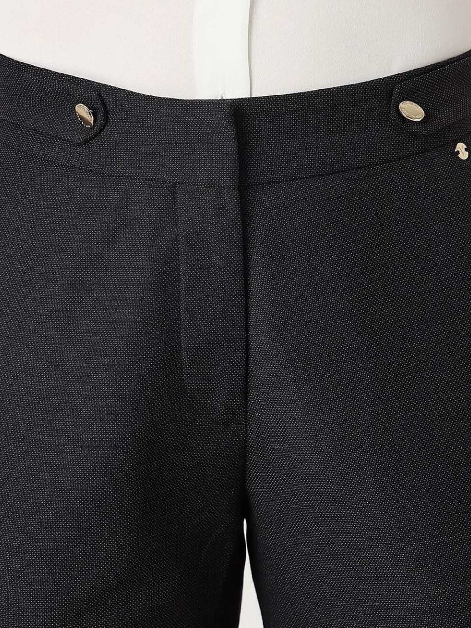 Fablestreet Brown & Black Cotton Checks Regular Fit Mid Rise Trousers