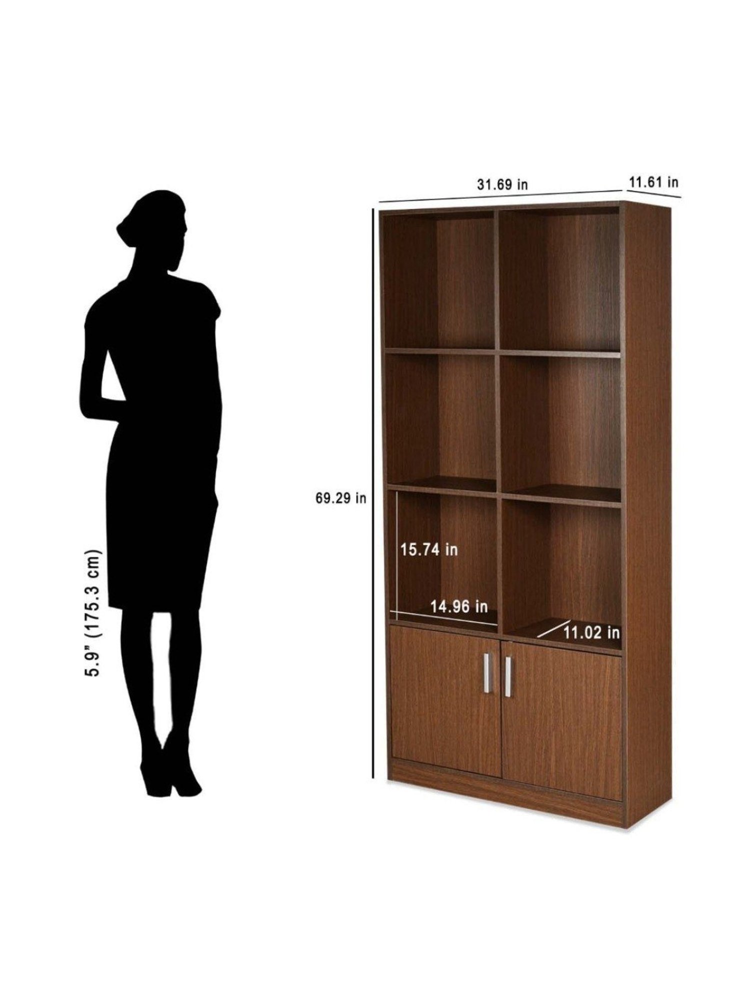 Nilkamal Gwen Urban Walnut Engineered Wood Storage Cabinet