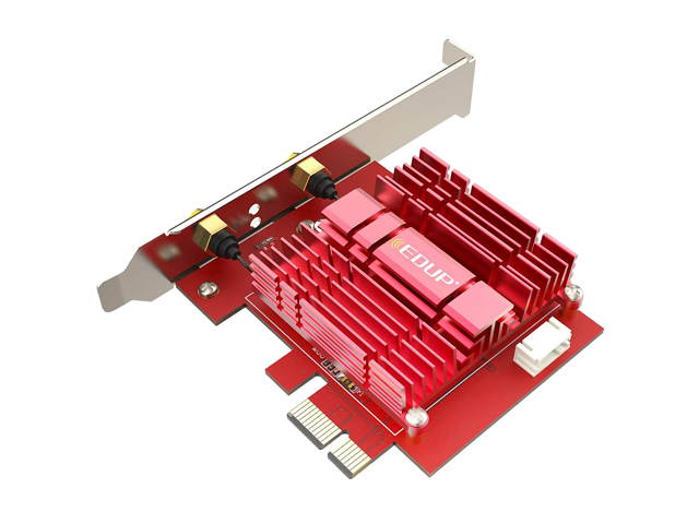 EDUP WiFi 6 Card AX 3000Mbps PCIe Network Card AX200 802.11AX 2.4Ghz/5.8Ghz with Bluetooth 5.0 & Heat Sink Wireless PCI Express Wi-Fi Adapters Dual Band Antenna for Windows 10 64-bit, EP-AC9636GS