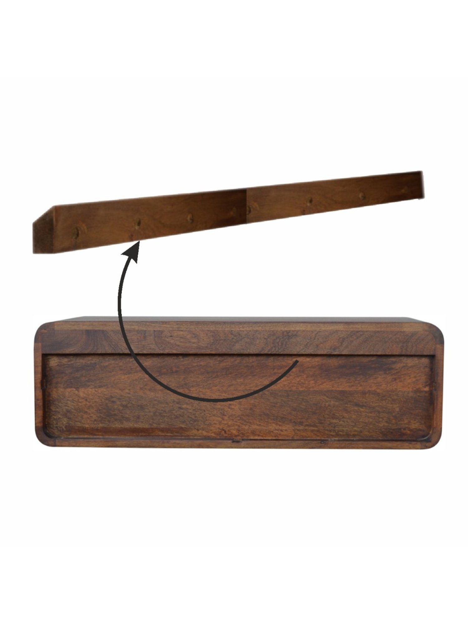 Artisan Furniture Brown Wood Wall Mounted 2 Drawer Console Table