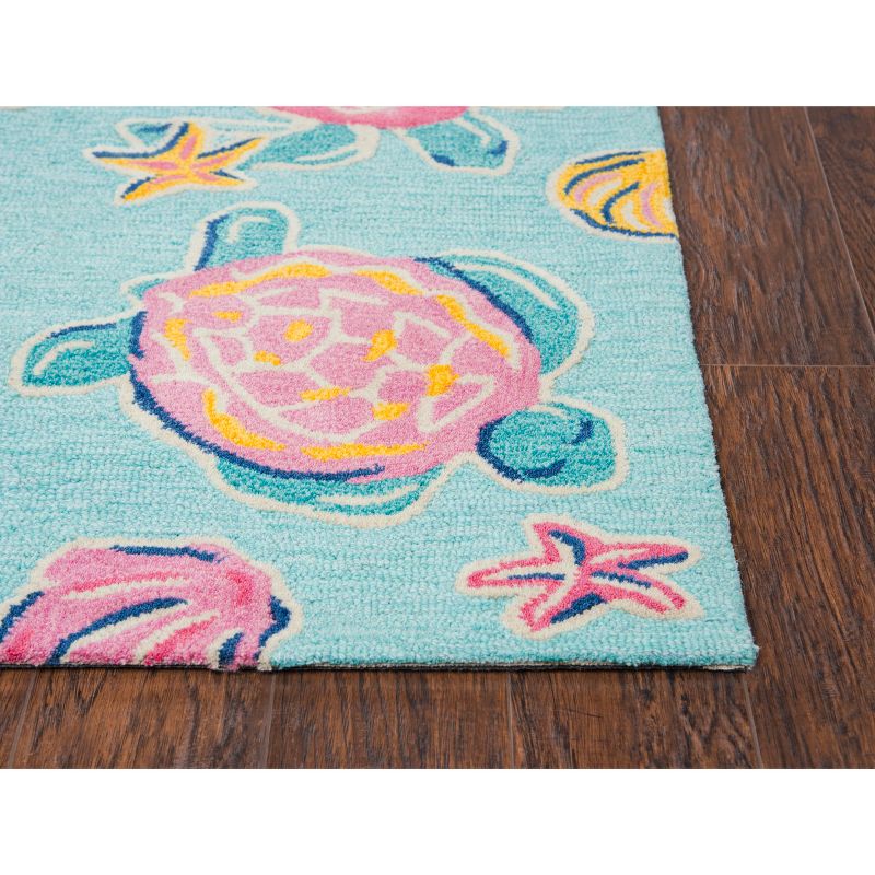 2'6"X4' Tufted Turtle Accent Rug Blue - Rizzy Home