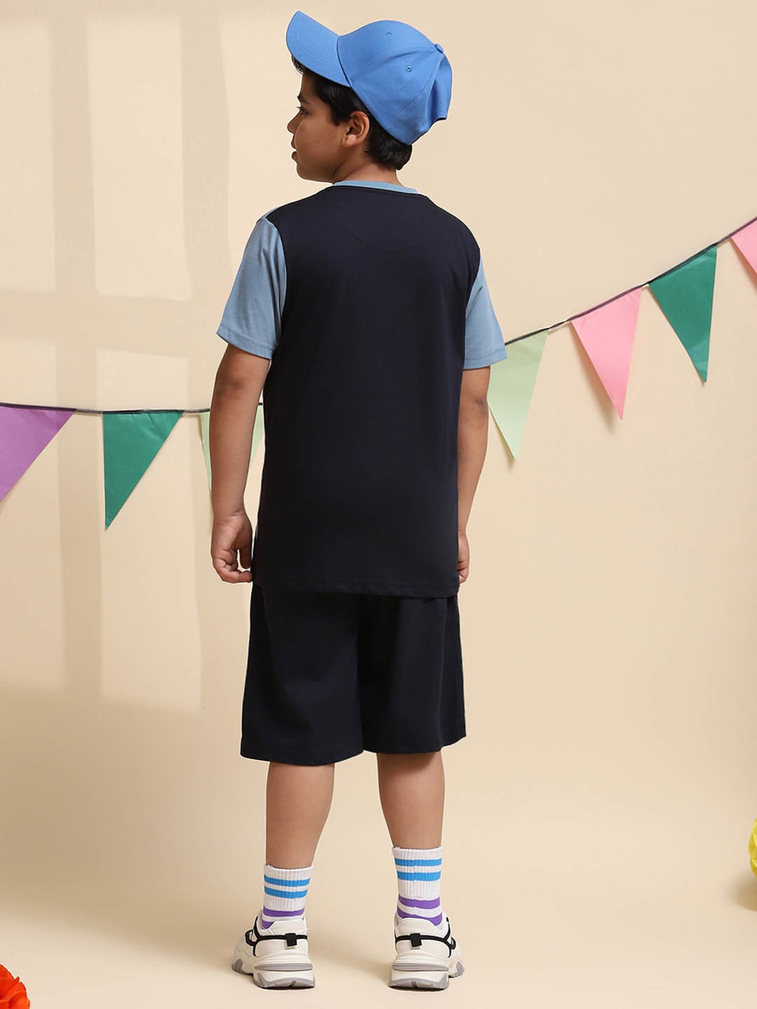 Monte Carlo Kids Navy & White Printed Bermudas