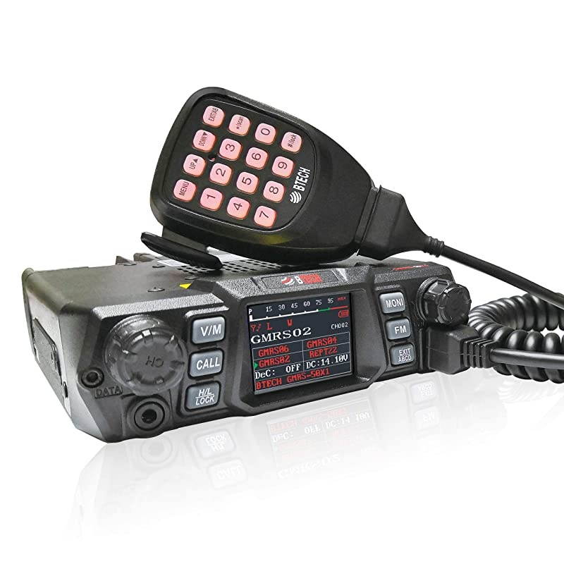 Mobile GMRS-50X1 50 Watt GMRS Two-Way Radio, GMRS Repeater Capable, with Dual Band Scanning Receiver (136-174.99MHz (VHF) 400-520.99MHz (UHF))