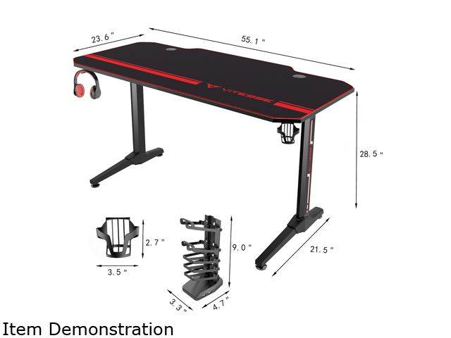 RESPAWN 3000 Gaming Computer Desk - Ergonomic Height Adjustable Gaming Desk, in Blue (RSP-3000-BLU)