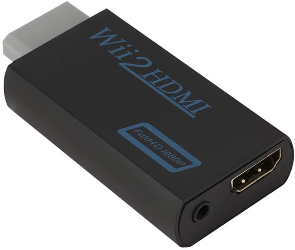 hudiemm0B HDMI Converter, Mini 3.5mm Audio Output for Wii to HDMI 720P 1080P HD Video Converter Adapter