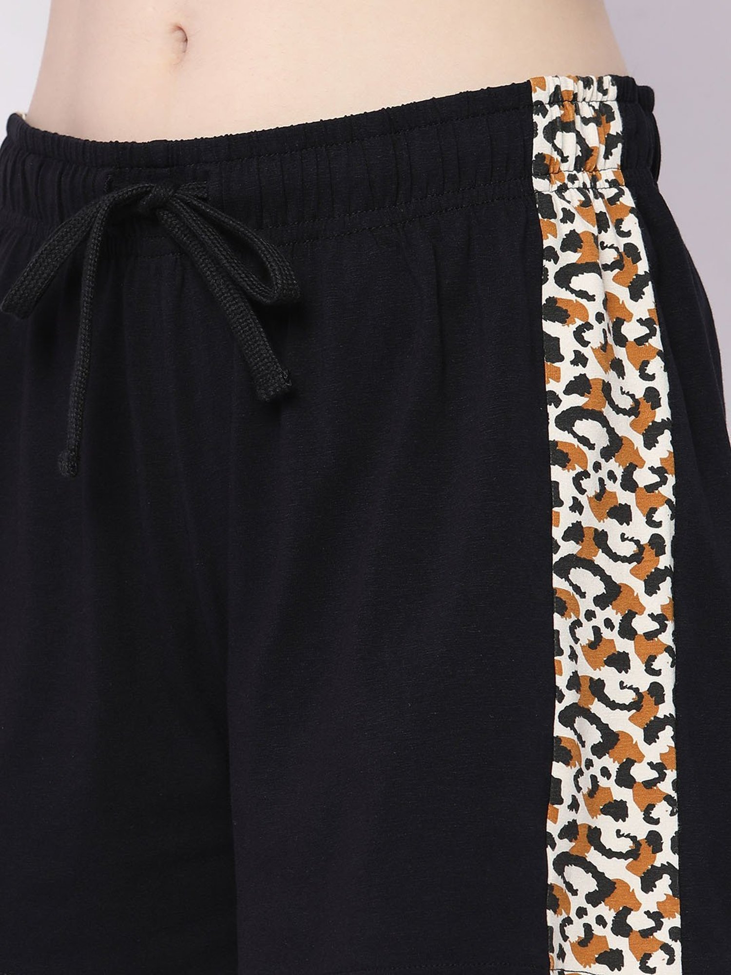 Vero Moda Intimates Black Color-Block T-Shirt With Shorts