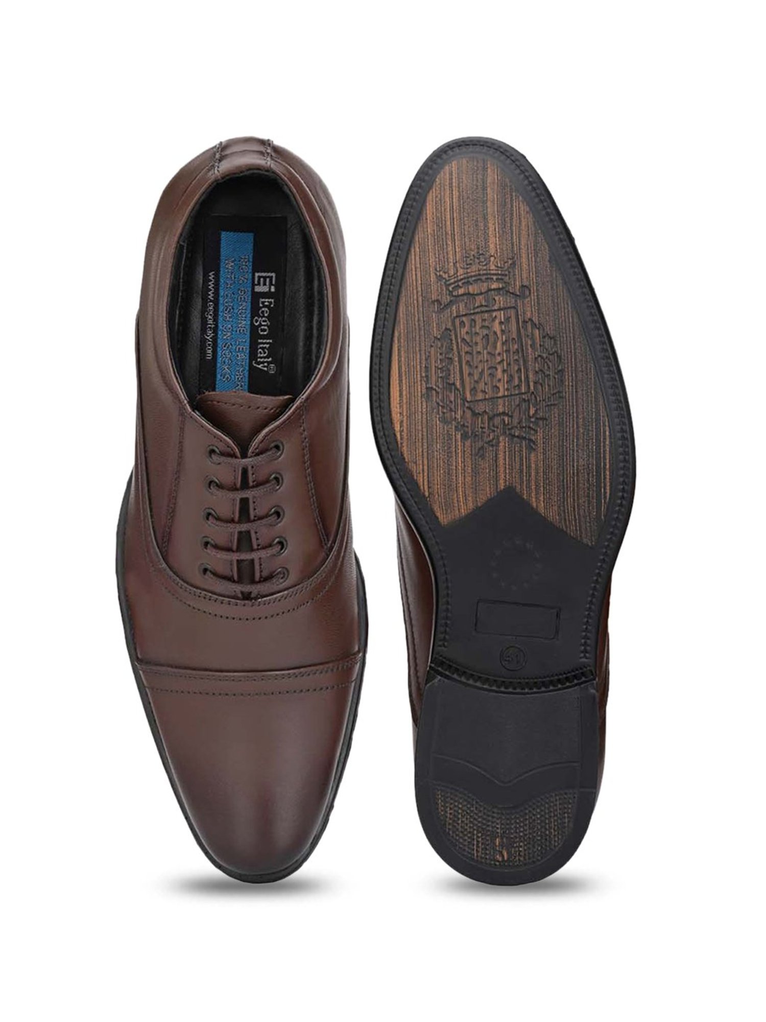 Eego Italy Men's Brown Oxford Shoes
