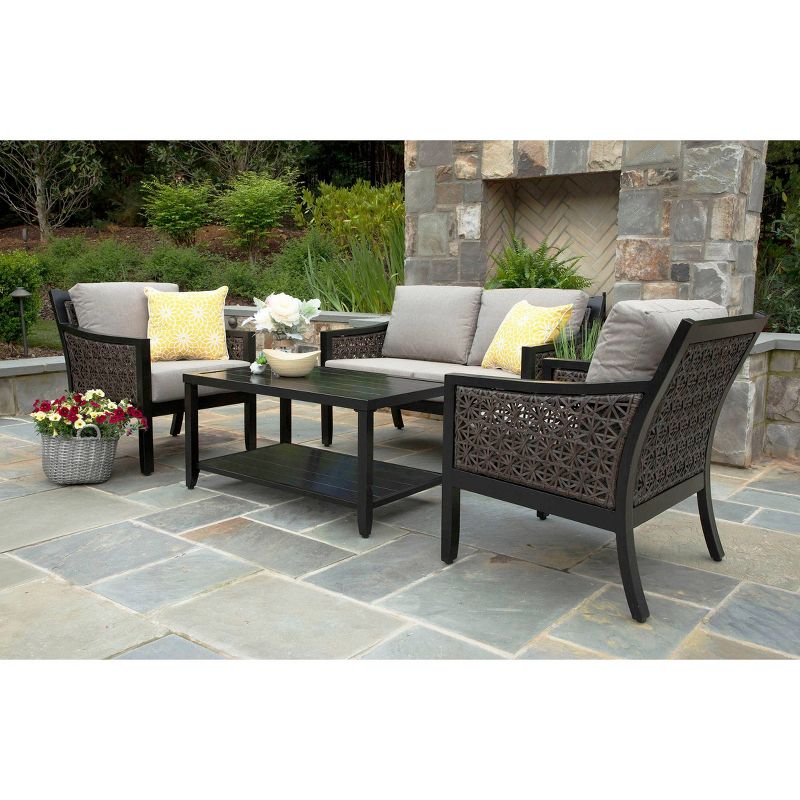Hawthorn 4pc Sunbrella Deep Seating Gray - Canopy Home and Garden