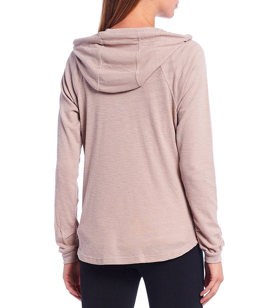 Splendid Knit Zip Up Drawstring Hoodie