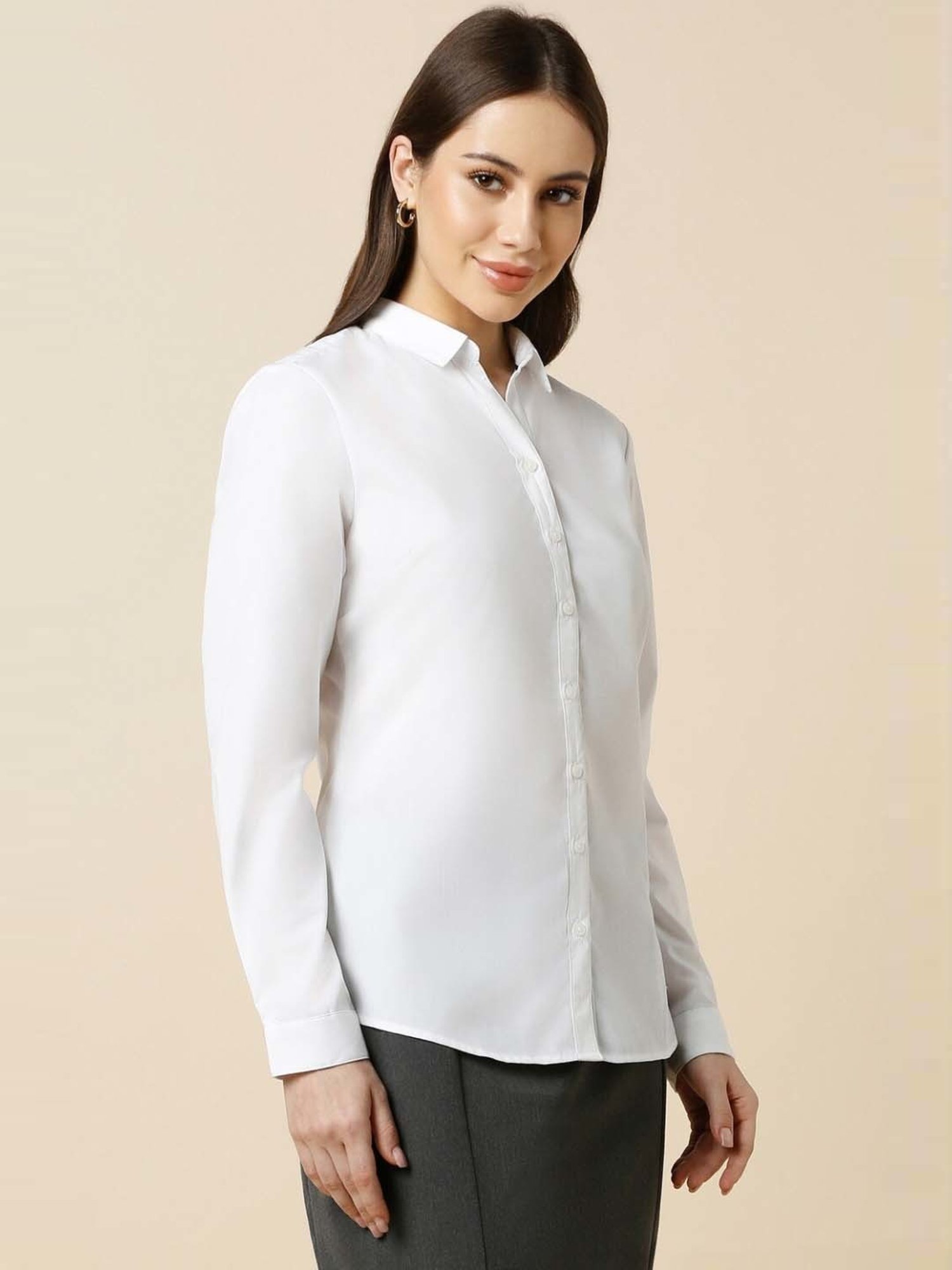 Van Heusen Maroon Plain Formal Shirt